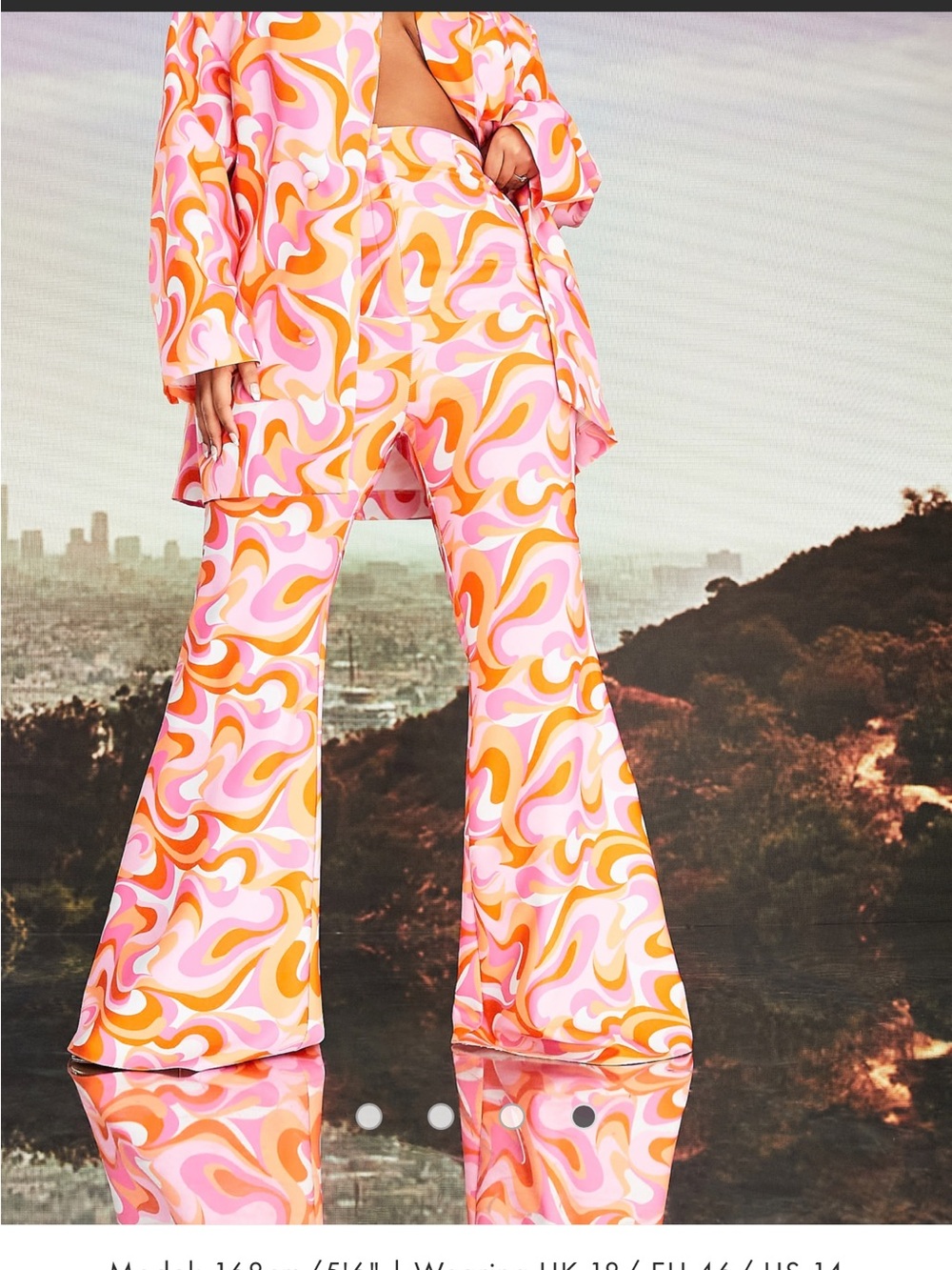 ASOS DESIGN x MILLIE Curve flare pants in swirl print